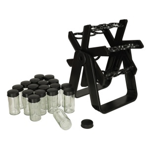 Organizator de condimente cu 18 containere cu suport rotativ pentru bucatarie, culoare neagra - Img 3