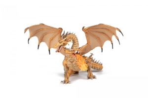 PAPO FIGURINA DRAGON CU DOUA CAPETE AURIU - Img 2