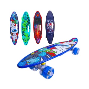 Placa skateboard cu roti silicon, led - Img 1