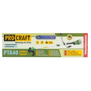PTA40 Trimmer pentru tuns gazon/iarba pe acumulator fara acumulator si incarcator PROCRAFT - Img 8