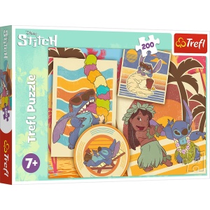 PUZZLE TREFL 200 STITCH LA PLAJA CU LILO SI STITCH - Img 1