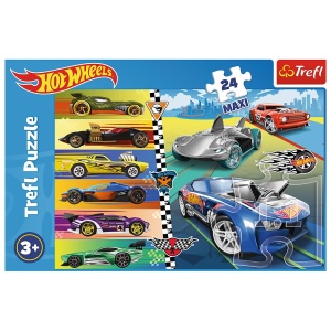 PUZZLE TREFL 24 MAXI HOT WHEELS MASINILE DEOSEBITE - Img 3