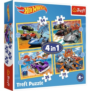 PUZZLE TREFL 4IN1 HOT WHEELS VEHICULE - Img 1