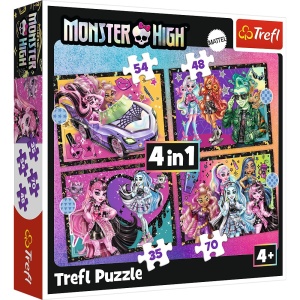 PUZZLE TREFL 4IN1 MONSTER HIGH O ZI ELECTRIZANTA - Img 1
