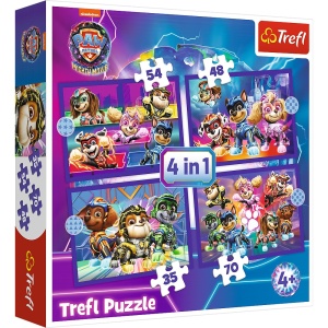 PUZZLE TREFL 4IN1 PATRULA CATELUSILOR MIGHTY MOVIE EROII - Img 1