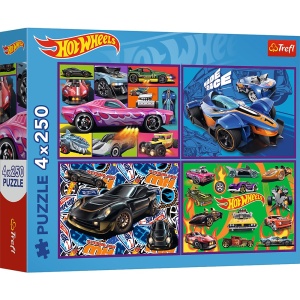 PUZZLE TREFL 4X250 HOT WHEELS MASINI DE CURSE - Img 1