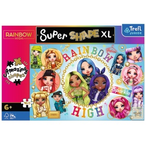 PUZZLE TREFL PRIMO SUPER SHAPE XXL 160 RAINBOW HIGH PRIETENELE COLORATE - Img 3