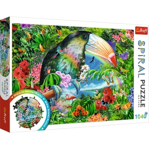 PUZZLE TREFL SPIRAL 1040 PIESE ANIMALE TROPICALE - Img 1