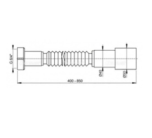Racord flexibil fara ventil, 1,1/4″ x 32/40 Hypo,cu piulita din plastic - Img 2