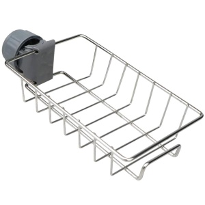 Raft organizator universal pentru bucatarie sau baie, montaj pe robinet, material otel, culoare Argintiu - Img 4
