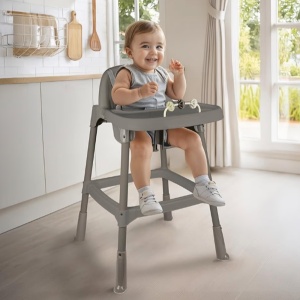 Scaunel cu masuta pentru bebelusi, Stone Grey - Dolu - Img 2