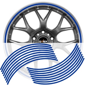 Set 16 inele din autocolant pentru jante culoare Albastru Lucios - Img 1