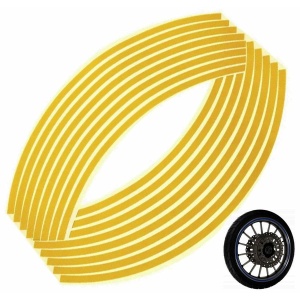Set 16 ornamente Reflectorizante pentru jante auto, moto, culoare Galben - Img 2