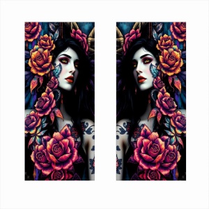 Set 2 stickere decorative pentru stalpii usilor, print autoadeziv de inalta rezolutie, dimensine 2 buc x 50 x 22 cm , cod: AVX-SSU-21 - Img 2