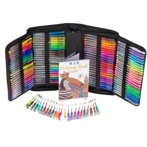Set 242 piese, Pixuri cu gel multicolor + Rezerve + Carte de colorat + Penar - Img 1