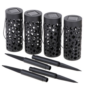 Set 4 lampi solare de gradina cu picior si agatatoare tip "Felinar" cu LED - Img 6
