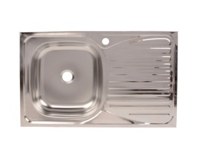Set chiuveta masca ,inox,cuva stanga, 80x50 cm, baterie lebada flexibila cu sifon de scurgere - Img 3