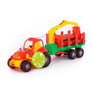 Tractor cu remorca + lemne - Hardy, 47x13x20 cm, Polesie - Img 2