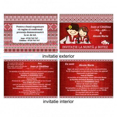 Invitatie 2 in 1 Nunta-Botez Dublu 9