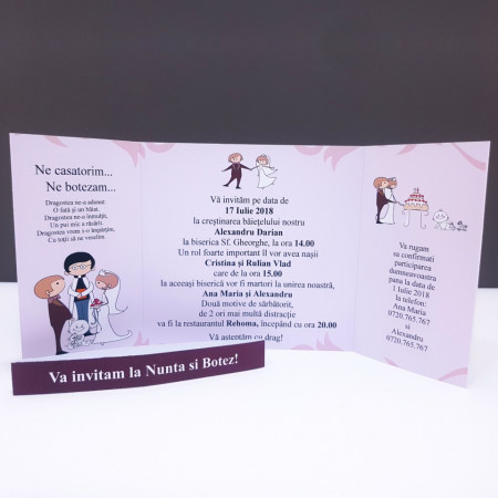 Invitatie 2 in 1 Nunta-Botez Regal NB3 - Img 5