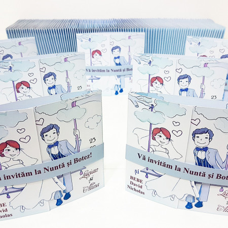 Invitatie 2 in 1 Nunta-Botez Regal NB12 - Img 2