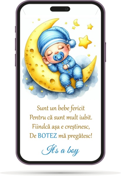Invitatii Electronice Botez Baieti - Bebelus Ingeras - Img 3