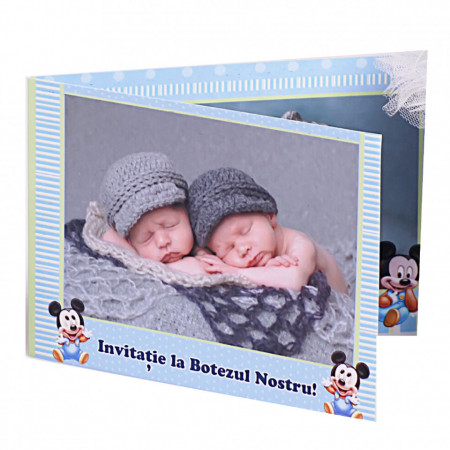 Invitatie Gemeni Dubla 2-Mickey Var 1