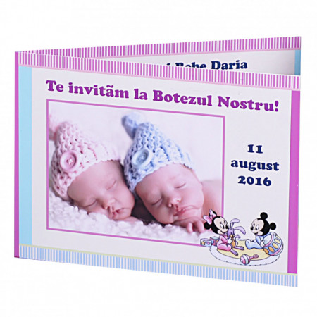 Invitatie Gemeni Dubla Mickey-Minnie Var 1