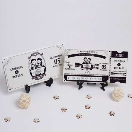 Invitatie Nunta BBS7 Tiket - Img 2