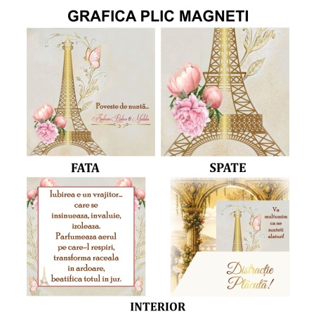 Magnet cu Plic Poveste Paris In Gold - Img 8