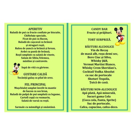Meniu Botez Mickey Mouse 9 - Img 2