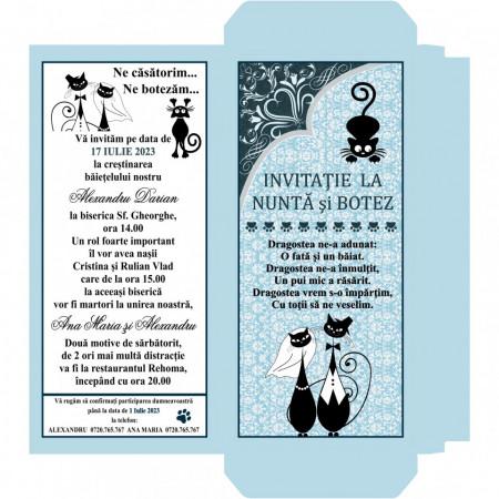 Invitatie 2 in 1 Nunta-Botez Ciocolata 1