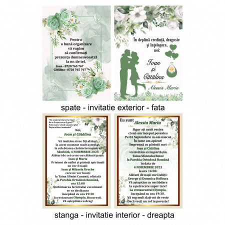Invitatie 2 in 1 Nunta-Botez Dublu 1