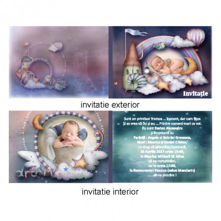 Invitatie Botez Dubla Poveste Nocturna