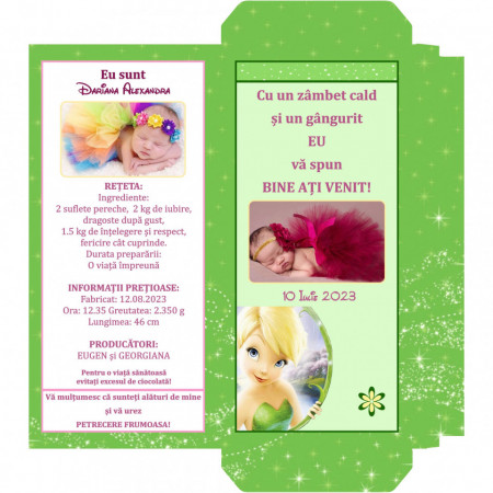 Marturii Botez Cutie de Ciocolata Tinkerbell 3