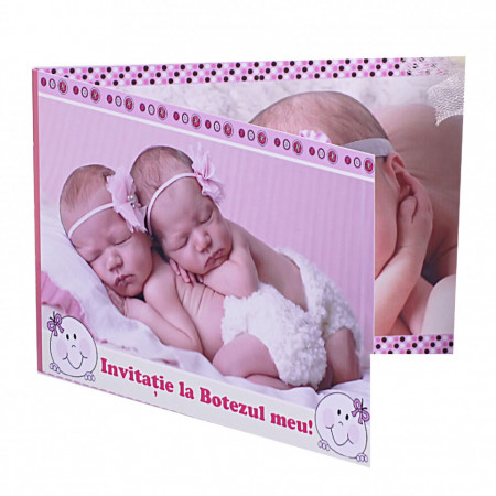 Invitatie Gemeni Dubla 2-Bebeluse Var 1