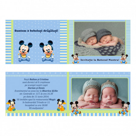 Invitatie Gemeni Dubla 2-Mickey Var 1 - Img 3