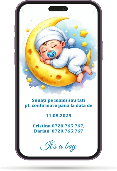 Invitatii Electronice Botez Baieti - Bebelus Ingeras - Img 4