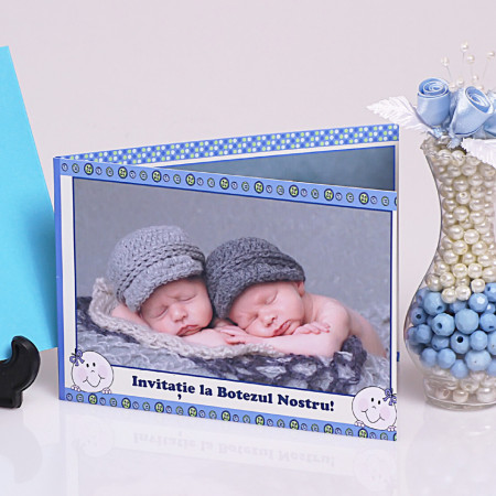Invitatie Gemeni Dubla 2-Bebelusi Var 1 - Img 2