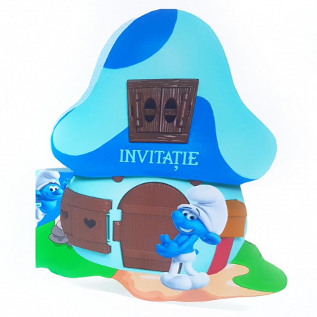 Invitatii Botez Contur Strumf 9