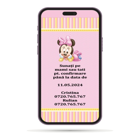 Invitatii Electronice Botez Fetite - Minnie Mouse - Img 5