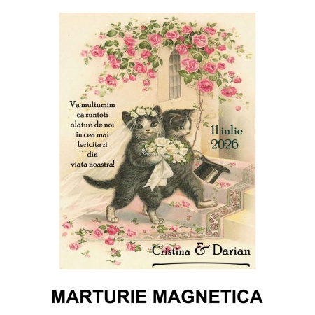 Magnet cu Plic Poveste Vintage Cats - Img 2