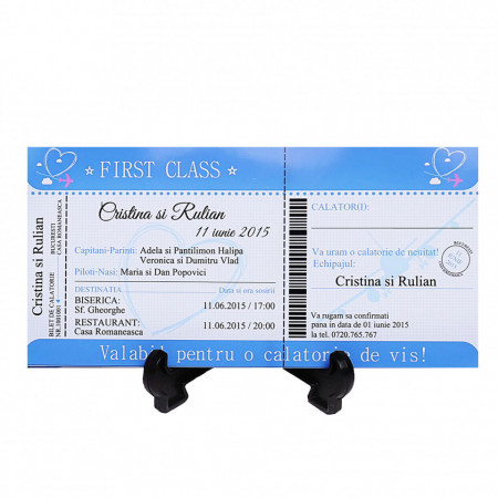 Invitatie Nunta BBS7 Bilet de Avion