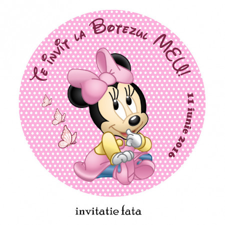 Invitatii Botez Rotunde Minnie Mouse 1