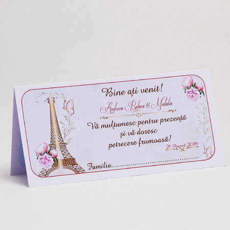 Plic Nunta Paris in Gold