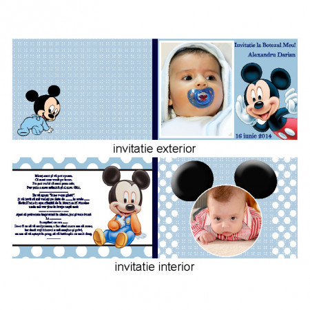 Invitatie Botez Dubla Mickey Mouse 5 - Img 3