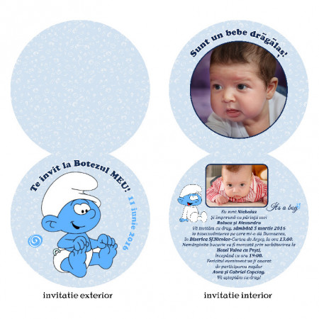 Invitatie Botez Rotunda Dubla Strumf 2