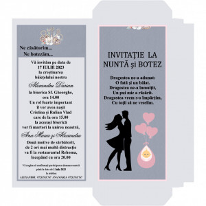 Invitatie 2 in 1 Nunta-Botez Ciocolata 15