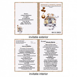 Invitatie 2 in 1 Nunta-Botez Dublu 4