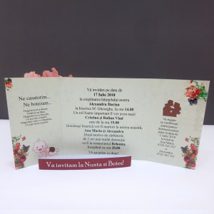 Invitatie 2 in 1 Nunta-Botez Regal NB10 - Img 4